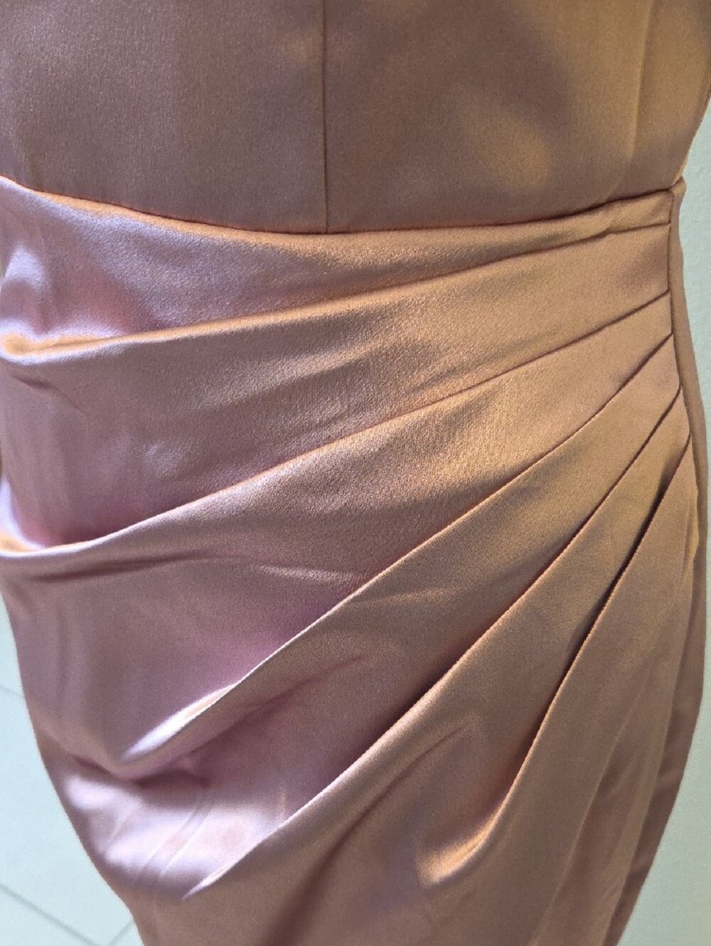 JJs House One-Shoulder Mauve Pink Satin Evening Gown. 0375 - Picture 4 of 11